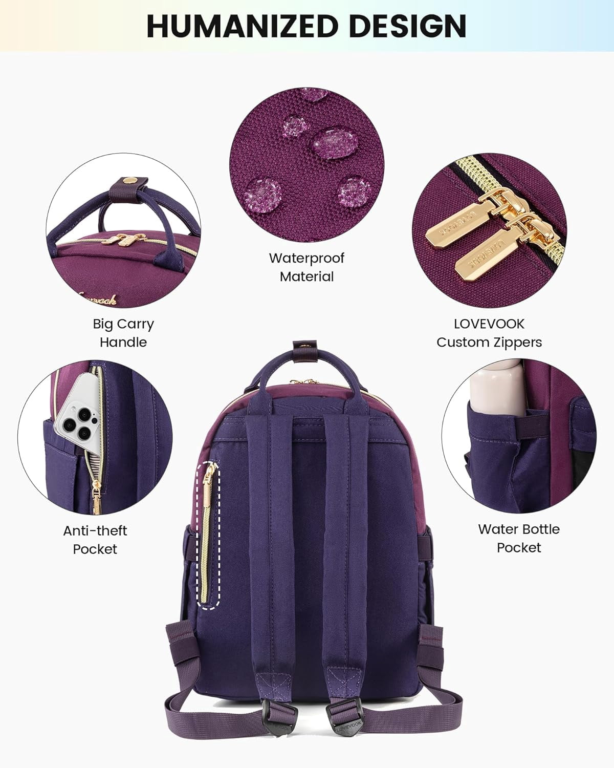 Lovevook Mini Backpack Purse for Women, Small Backpack Cute Fashion Daypack with USB Charging Port for Work Travel Daily Shopping Dating