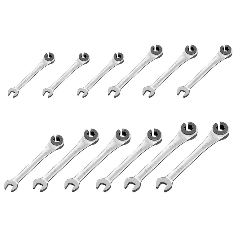 Professional Ergonomic Oil Tube Access Ratcheting Wrench Spanner 8-19mm ...