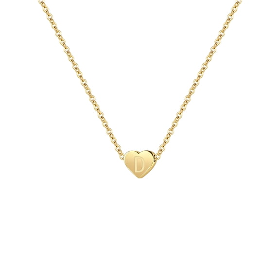 SUONIE Mothers Day Gifts for Mom Wife Women 18K Gold Plated Heart Pendant Letter Alphabet Necklace Tiny Initial Necklaces Heart Initial Necklace Gifts for Women