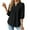 Black, variant on Notch V Neck T Shirts Women 3/4 Sleeve Solid Shirts Dressy Casual Loose Fit Tunic Tops Summer Business Work Tees Shirts Basic Blouses Wine XL