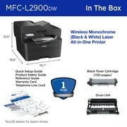 Brother Wireless MFC-L2900DW Compact Monochrome All-in-One Laser Printer with Single Pass Duplex Copy and Scan, Fax, Mobile Printing