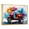 thumbnail image 2 of Designart "Scooter Amongst Graffiti II" Scooter Floater Framed Wall Decor, 2 of 5