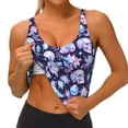 thumbnail image 2 of Sikiie Skull crystal flower Print Strappy Sports Bra for Women Padded Push Up Sports Bra Athletic Running Sports Bra Workout Bra Yoga Bra, 2 of 5