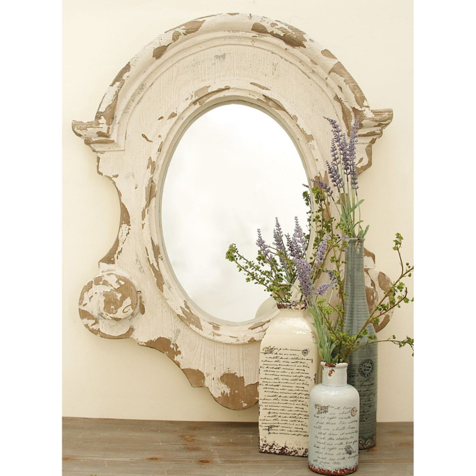 Studio 350 Farmhouse 43 x 35 Inch Antique Fiberglass Wall Mirror by