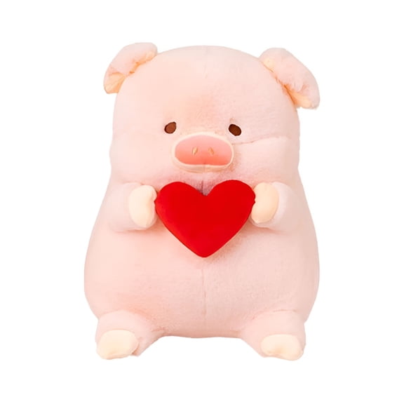 BESTSKY Valentine's Plush Pig With Heart Decor Furry Stuffed Animals Toy Adorable Courting Pigglet Plushie Gifts For Wedding；Plush Pig Stuffed Animals Soft Toys Holding Love