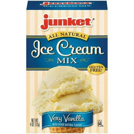 Ice Cream Mini Button - Junket Very Vanilla Ice Cream Mix 4 Oz (Pack of 12)
