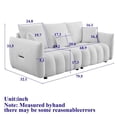 thumbnail image 7 of FFZ 79.5 inch Premium Teddy Fabric Sofa 3 Back Pillows Cushions Solid Wood Frame 3-Seater Oversized For Living Room Bedroom, 7 of 7