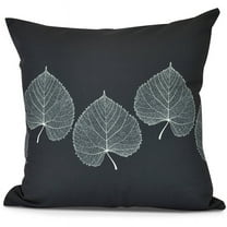 16" x 16" Simply Daisy Leaf Print Fall Polyester Indoor/Outdoor Pillow, Black Qty 1