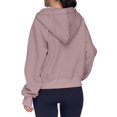 thumbnail image 2 of Tunic Tops for Women Loose Fit Casual Long Sleeve Winter Fall Relaxed Hooded Long-sleeved Blouson Off the Shoulder with Pocket Plain Hoodie Cotton Sweatshirts Tops(Light Pink,XL), 2 of 6