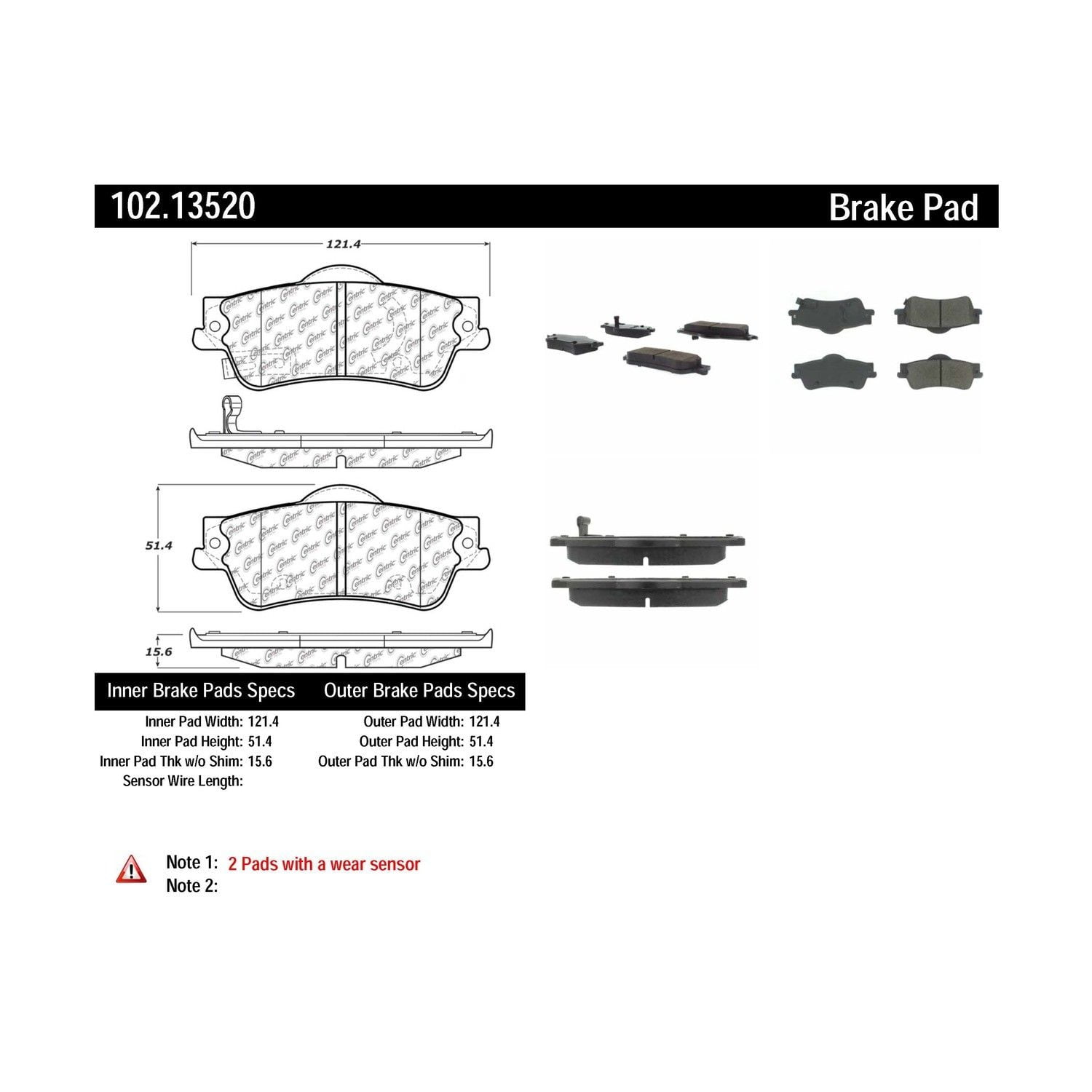C-TEK SEMI-METALLIC BRAKE PADS WITH SHIMS
