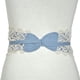 thumbnail image 5 of Xiao Hua Cinturón de piel sintética para mujer, estilo obi, con lazo de encaje, ancho, plateado, 5 of 5