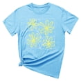 thumbnail image 5 of ALLLIST Womens Tops Short Sleeve Summer Floral T-Shirts Drop Shoulder Blue Pullover Women's Clothing, 5 of 5