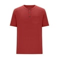 thumbnail image 3 of Mens Big and Tall Henley T Shirts, Short Sleeve Shirts for Men Summer Business Casual Solid Color Button Up T-Shirts with Pockets, 3 of 5