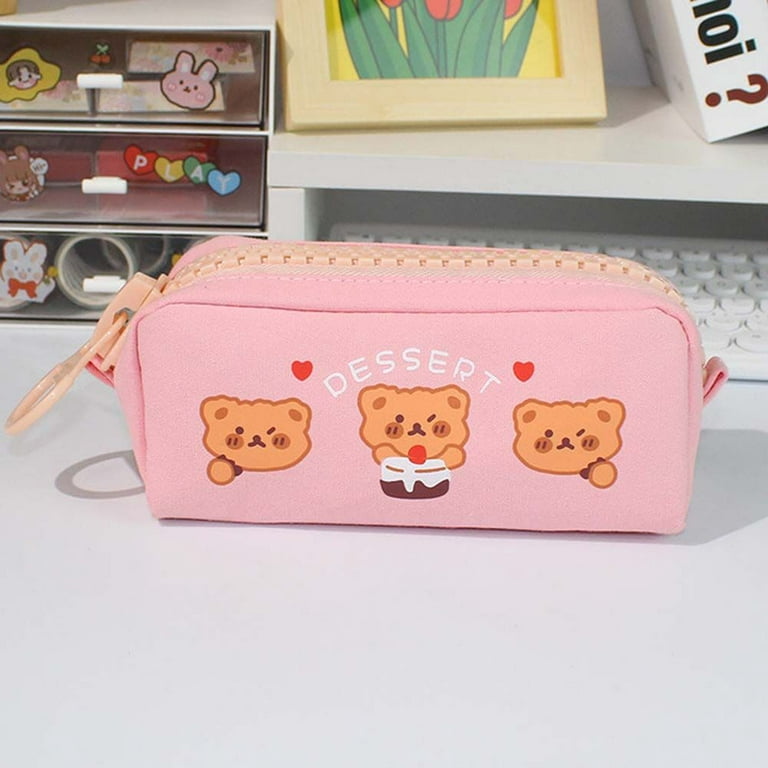 Buy San-X Rilakkuma Animals Pink Slim Pencil Case with Zipper Charm at  ARTBOX