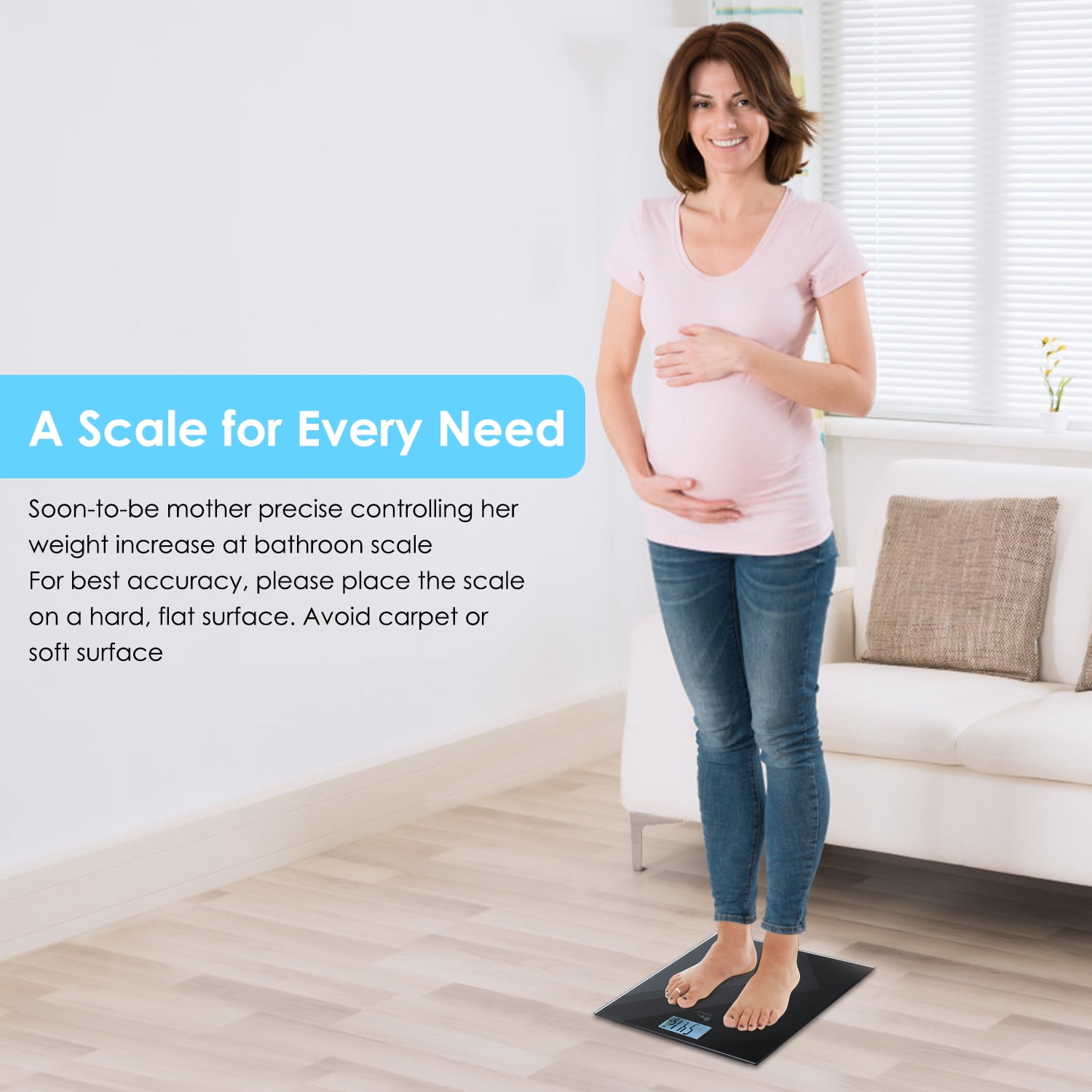 Himaly Digital Body Weight Scale, USB Rechargeable Bathroom Scale with LCD Display, 400Ibs