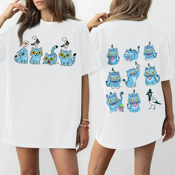 Pop cazadora para niña Demo-n Hunters Round-Neck Printed Anime Trio Poster T Shirt (White)