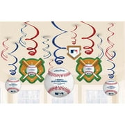 Baseball Foil Swirl Decorations (12 Count) - Party Supplies