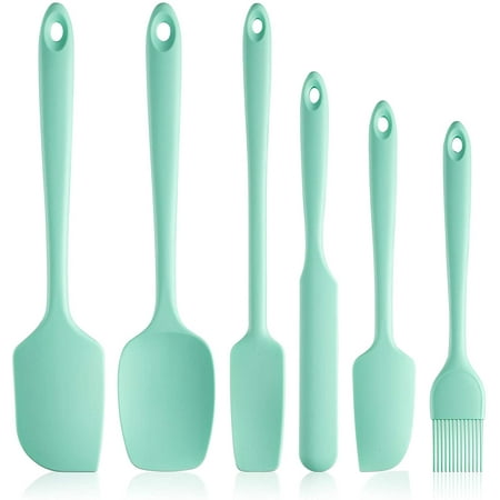 

Silicone Spatula Set of 6 Professional for Nonstick Cookware Heat Resistant Rubber Spatulas Special for Cooking Baking Mixing BPA-Free Dishwasher Safe Aqua Sky