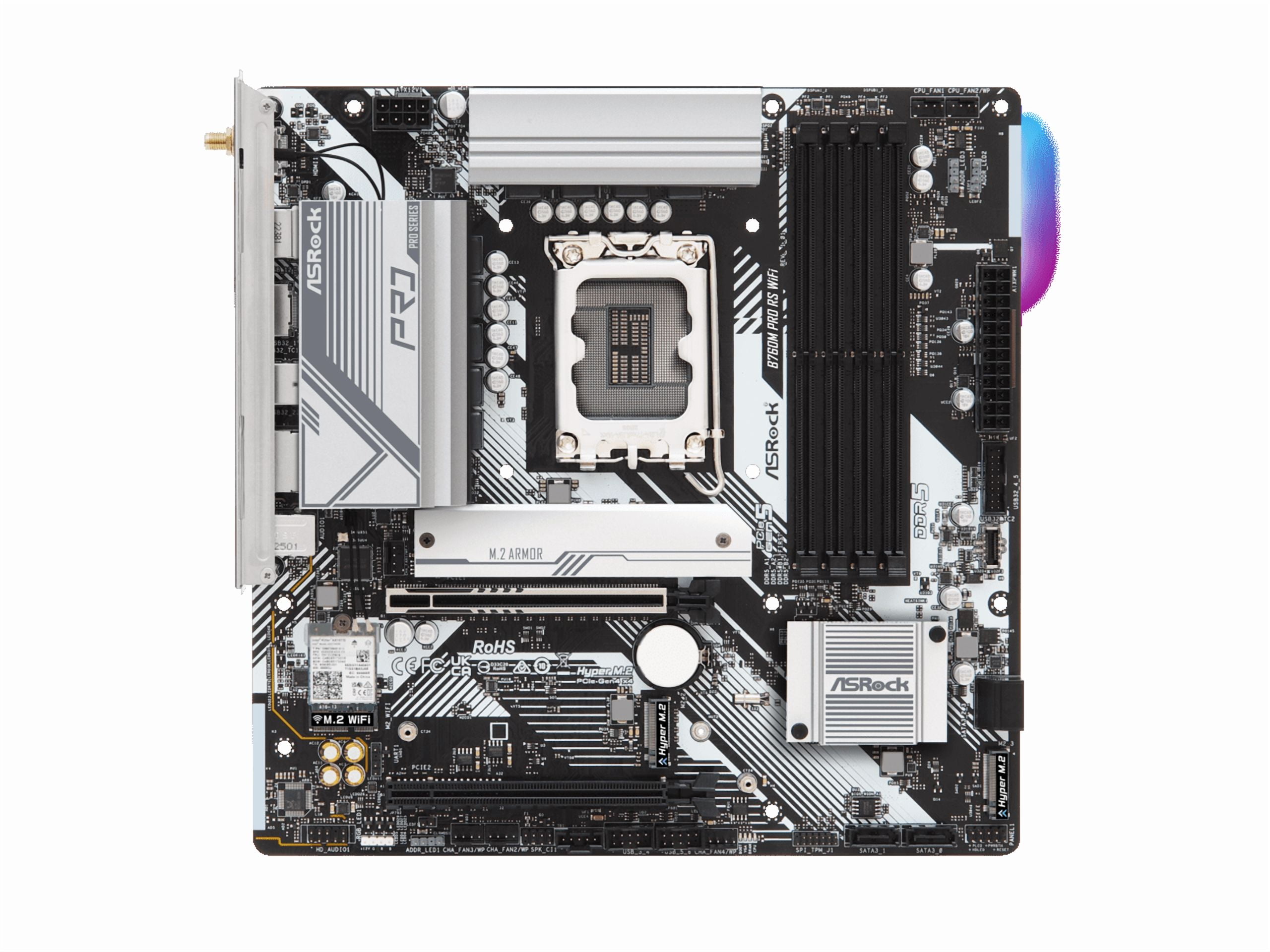 ASRock B760M PRO RS WiFi LGA 1700 Intel B760 Micro ATX Motherboard