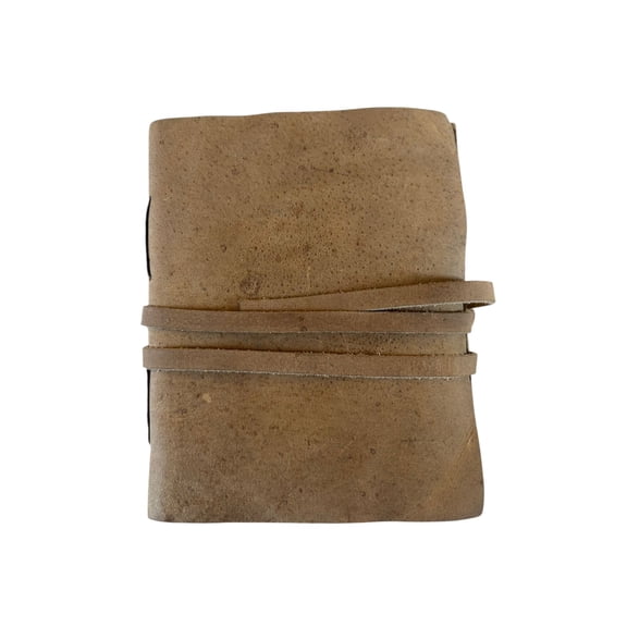 Handmade Leather Journal 5x7 Inches – Deckle Edge Drawing Paper Notebook, Vintage Light Brown Leather Diary, Rustic Sketchbook Gift