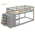 thumbnail image 3 of [Luckynote]Twin over Twin Bunk Bed with 4 Drawers and 3 Shelves-Gray, 3 of 10