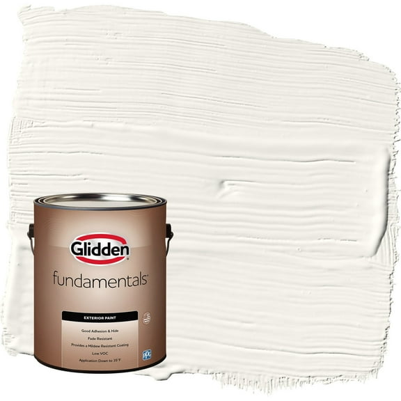 Glidden Fundamentals Cotton Tail / Gray Semi-Gloss Exterior Paint, 1 Gallon