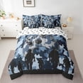 thumbnail image 2 of Homewish Video Game 7 Pieces Bedding Comforter Set For Kids Teens Adults,Abstract Camouflage Full Bedding Set Lightweight,Graffiti Splash Fitted Sheet Flat Sheet,Super Cozy Room Decor,Reversible, 2 of 8