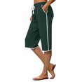 thumbnail image 3 of Womens Capri Pants Womens Shorts Army Green 12(2XL) Trousers Solid Color Ladies Stretch Belt Pants Pockets Shorts Pants Fashion Women Pants Capri Pants for Women, 3 of 5