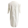 thumbnail image 4 of Leutsin Robe Longue Décontractée pour Femmes à Col en V, Unie, Manches Courtes Mi-Longues, Poches, Longueur Genou, Grande Taille, 4 of 5