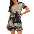 thumbnail image 1 of Gaeub Chemise de Nuit à Manches Courtes pour Femmes, Imprimé Cowboy du Désert Occidental, Pyjama Confortable et Ample, Robes de Nuit d'Été pour Femmes, 1 of 6