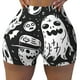 thumbnail image 2 of Fotbe Black White Spooky Ghosts Shorts Sin Costuras – Shorts Deportivos de Cintura Alta para Mujer, Elásticos para Gimnasio, Yoga, Running o Ciclismo-Medium, 2 of 8