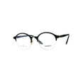thumbnail image 2 of Optical Quality Round Half Horn Rim Luxury Circle Lens Eyeglasses Frame Matte Black, 2 of 4