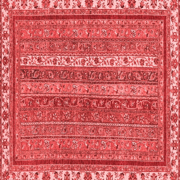 Ahgly Company Indoor Square Abstract Red Modern Area Rugs, 5' Square