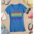 thumbnail image 3 of S4E Women's Pride Flag Life Harmony Spirit Slim Fit V-Neck T-Shirt Small Royal Blue, 3 of 4