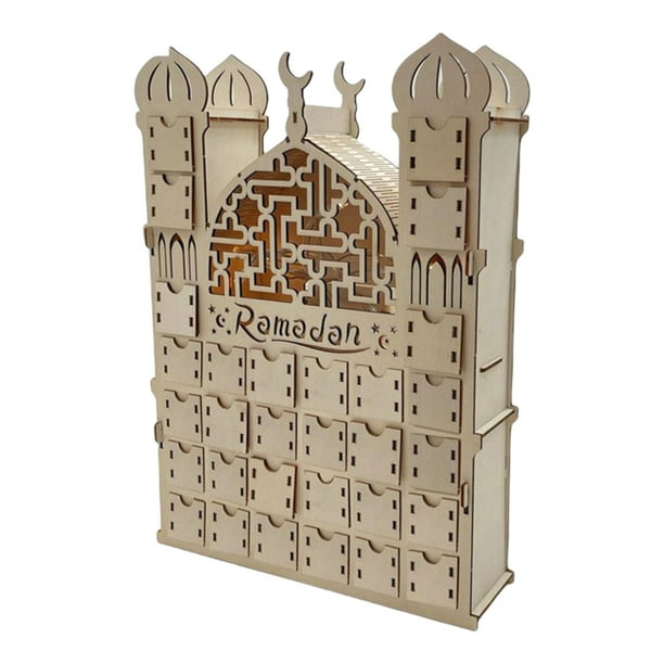 Eid Mubarak Calendar Gift Wooden Ornaments 30 Storage Drawers DIY