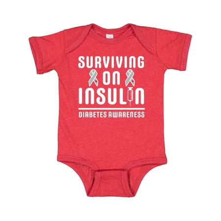 

Inktastic Surviving on Insulin Diabetes Awareness Gift Baby Boy or Baby Girl Bodysuit