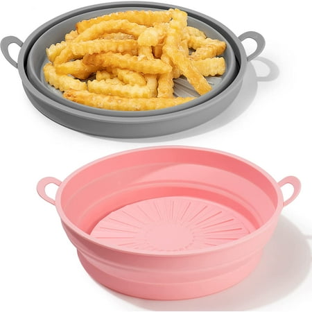 

Homotte 2 Pack Home Air Fryer Silicone Liners Kitchen 8.5 Round Air Fryer Silicone Basket fits 5 Qt or Bigger Heat Resistant Air Fryers Oven Accessories Kitchen Appliance Air Fryers Accessories