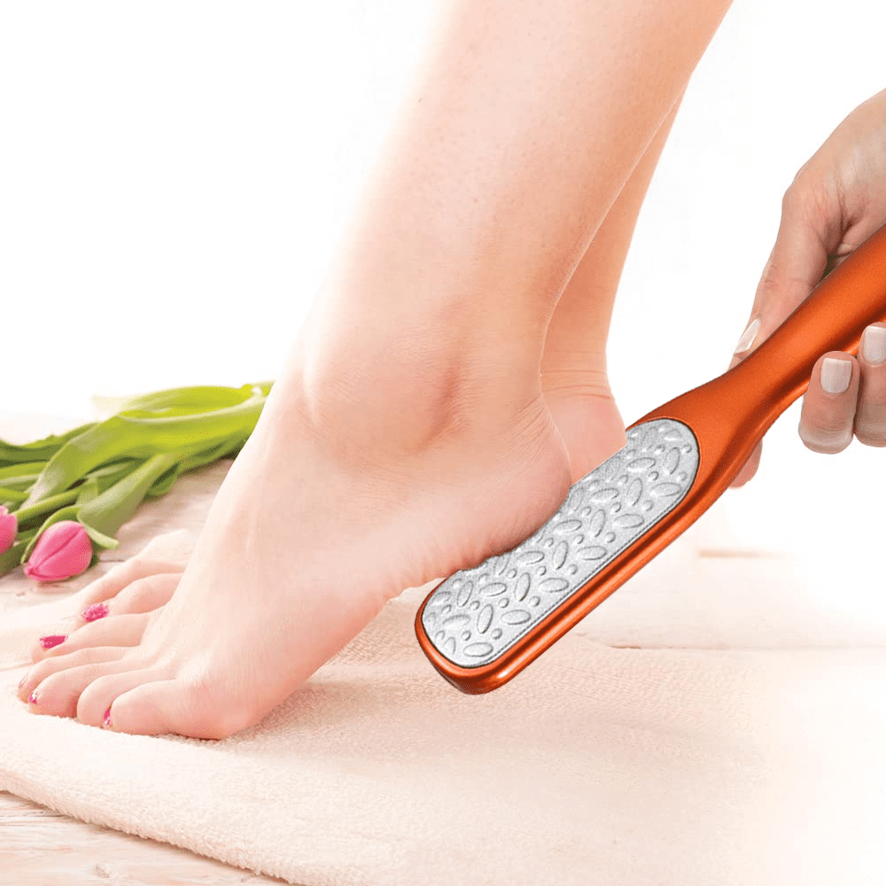 Red Square Double Sided Metal Foot File Scrubber Dead Skin Callus Remo