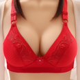 thumbnail image 2 of RYRJJ Women's Push Up Wireless Bra Shaping Lifting Bras for Women No Underwire Comfortable Full Figure Wire Free Cotton Everyday Sleep Bra(Red,M), 2 of 3