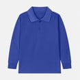 thumbnail image 6 of Ccpelsie Kids Athletic Long Sleeve Polo Shirt Lightweight Performance Top for Jogging Hiking and Outdoor Play（A01-Blue,3-4 Years), 6 of 7