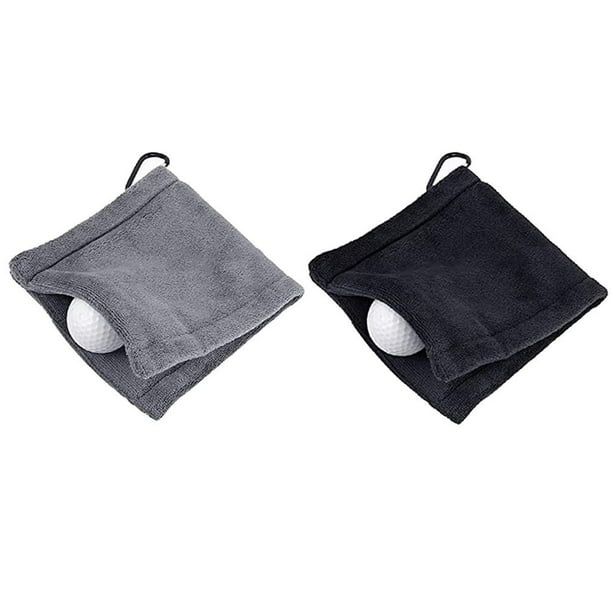 Golf Toalla de microfibra para limpieza de pelotas de golf, paño de limpieza para palos de golf (negro)