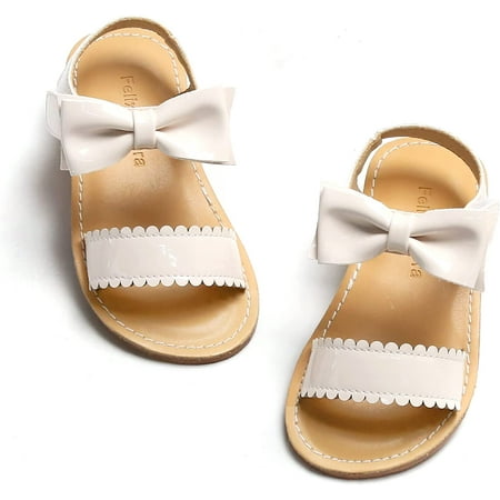 Toddler Girls Sandals Soft Rubber Flats Summer Baby flower girl Shoes
