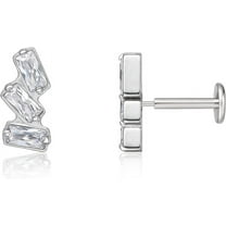 Limerencia Titanium Jewelry 18g White Titanium Stud Earrings, 2-Pack