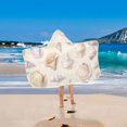 thumbnail image 2 of Yayeee Kids Hooded Towels Toddler Soft Absorbent Beach Bathing Wrap 50" x 23.5", Colorful Watercolor Seashells, 2 of 5