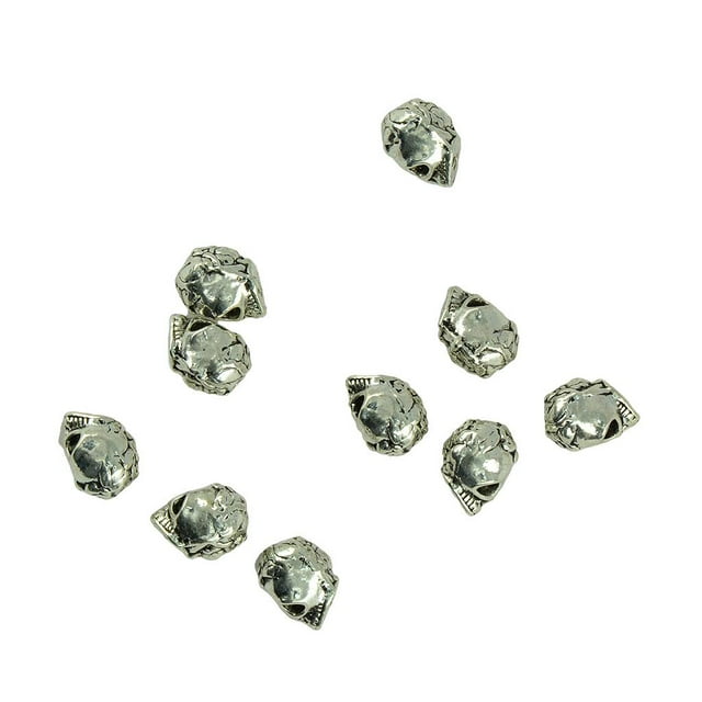 10 piezas 3D plata flor rosa cabeza de espaciadoras DIY hallazgos Fit collar decoraciones de Halloween perfecl Skull Heads suelta perlas