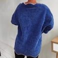 thumbnail image 6 of Winter Plus Size Womens Solid Color Thick Loose Knitted Sweater V-neck Sweater, 6 of 6