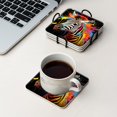 thumbnail image 4 of BaHomeck Drink Coasters Set Of 4 With Holder Colorful Zebra With Paint Splatters On Black Background Water Absorbent Ceramic Coasters Tabletop Protection,Suitable For Various Cup,Home Decor, 4 of 4