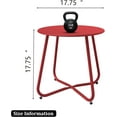 thumbnail image 2 of YEXJ Patio Side Table, Round Metal Steel Weather Resistant Portable Patio Table， Outdoor and Indoor Patio Small Table for Garden Balcony Yard,Metal,dark Red, 2 of 9