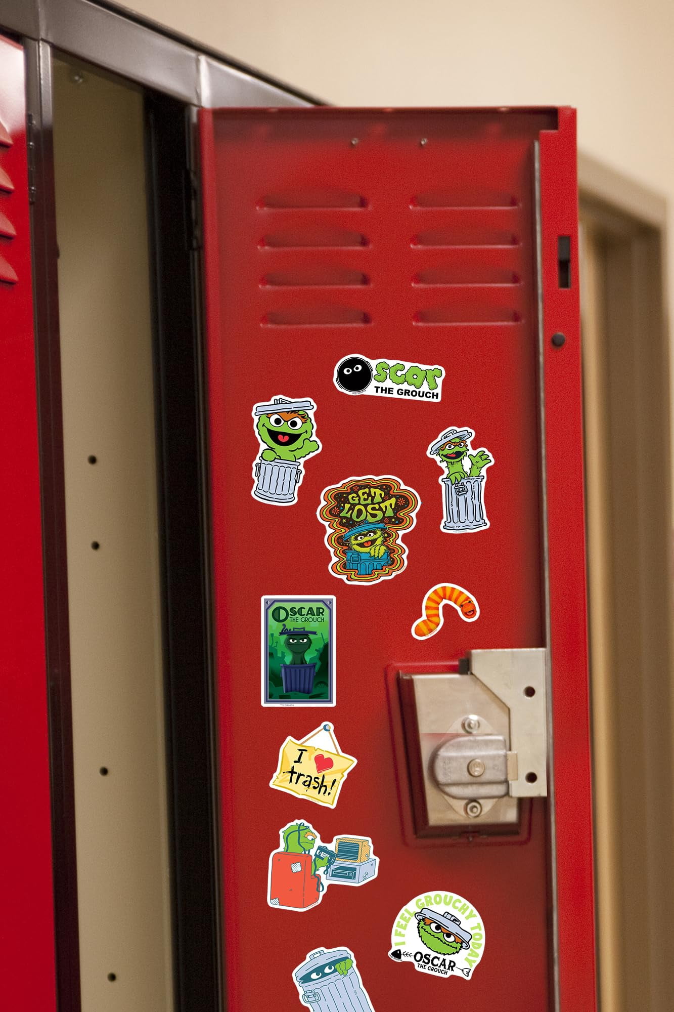 Sesame Street Oscar The Grouch 100ct Vinyl Sticker Pack  Large Waterproof Die-Cut Stickers for Laptop, Water Bottle, Scrapbooking, Tablet  Oscar Character Variety Set