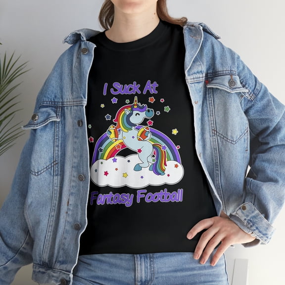 I Suck at Fantasy Football Unicorn Rainbow Loser Men T-Shirt